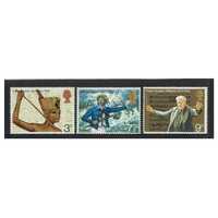Great Britain 1972 Anniversaries 5th Series Set of 3 Stamps SG901/03 MUH
