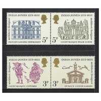 Great Britain 1973 400th Birth Anniv Inigo Jones/Architect & Designer Set of 4 Stamps SG935/38 MUH