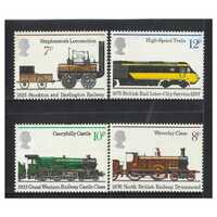 Great Britain 1975 Public Railways 150th Anniversary Set of 4 Stamps SG984/87 MUH