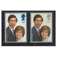 Great Britain 1981 Royal Wedding Set of 2 Stamps SG1160/61 MUH