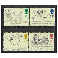 Great Britain 1988 Death Centenary of Edward Lear Set of 4 Stamps SG1405/08 MUH