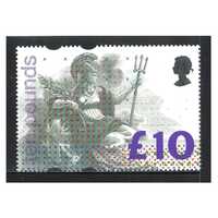 Great Britain 1993 Britannia/Granite Paper 10 Pounds Single Stamp SG1658 MUH