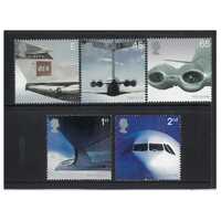 Great Britain 2002 Passenger Jet Aviation 50th Anniversary Set of 5 Stamps SG2284/88 MUH