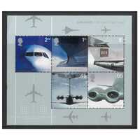 Great Britain 2002 Passenger Jet Aviation 50th Anniversary Mini Sheet of 5 Stamps SG MS2289 MUH