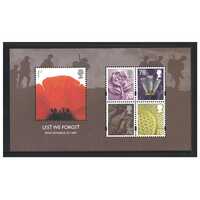 Great Britain 2007 Lest We Forget 2nd Issue/Battle of Passchendaele Mini Sheet of 5 Stamps SG MS2796 MUH 