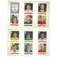 Great Britain 2013 Football Heroes 2nd Issue Set of 11 Stamps in 2 Booklet Panes Self-adhesive SG3479/89 MUH 