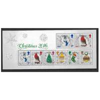 Great Britain 2016 Christmas Mini Sheet of 8 Stamps SG MS3911 MUH 