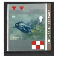 Great Britain 2018 Royal Air Force (RAF) Centenary - Lightning F6 Self-adhesive Stamp SG4065 MUH 