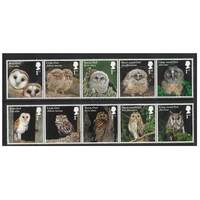 Great Britain 2018 Owls Set of 10 Stamps SG4082/91 MUH 