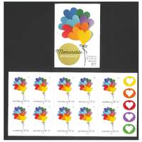 Australia 2021 Memorable Moments $1.10 Balloons Booklet/10 Self-adhesive Stamps MUH 