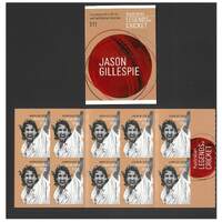 Australia 2021 Australian Legends of Cricket - Jason Gillespie Booklet/10 Stamps Self-adhesive MUH