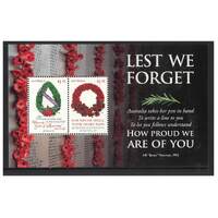 Australia 2021 Lest We Forget Mini Sheet of 2 Stamps MUH