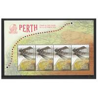 Australia 2021 Perth Stamp & Coin Show Ovpt On First Regular Airmail Mini Sheet MUH