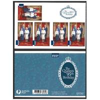 Australia 2021 QEII 95th Birthday - $3.50 The Queen and her heirs International Post Stamp Sheetlet/5 MUH