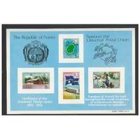 Nauru 1974 Centenary of Universal Postal Union Mini Sheet of 4 Stamps SG MS126 MUH