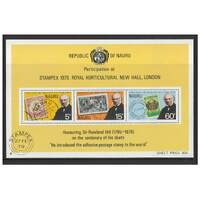 Nauru 1979 Sir Rowland Hill Death Centenary Mini Sheet of 3 Stamps SG MS207 MUH