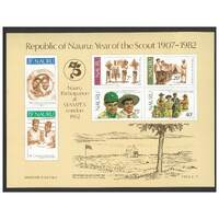 Nauru 1982 Boy Scout Movement 75th Anniv Mini Sheet of 4 Stamps SG MS262 MUH