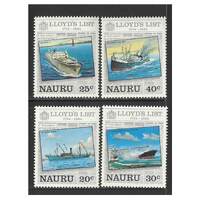 Nauru 1984 Lloyd's List 250th Anniv Set of 4 Stamps SG295/98 MUH