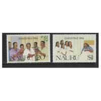 Nauru 1986 Christmas Set of 2 Stamps SG344/45 MUH