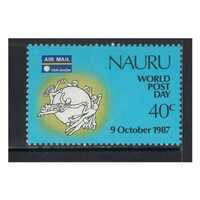 Nauru 1987 World Post Day Single Stamp SG353 MUH