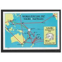 Nauru 1987 World Post Day Mini Sheet SG MS354 MUH
