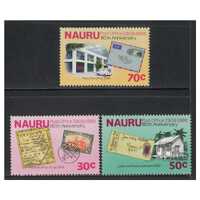 Nauru 1988 80th Anniv of Post Office Set of 3 Stamps SG362/64 MUH