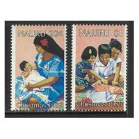 Nauru 1989 Christmas Set of 2 Stamps SG377/78 MUH
