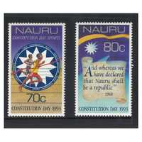 Nauru 1993 15th Anniv of Constitution Day Set of 2 Stamps SG408/09 MUH