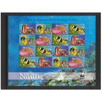 Nauru 2003 WWF Endangered Species/Fish Sheetlet of 16 Stamps SG566/69 MUH