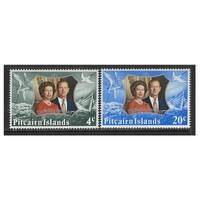 Pitcairn Islands 1972 Royal Silver Wedding Set of 2 Stamps SG124/25 MUH