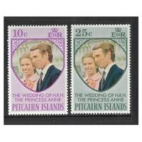 Pitcairn Islands 1973 Royal Wedding Set of 2 Stamps SG131/32 MUH