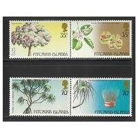 Pitcairn Islands 1983 Trees 1st Series Set of 4 Stamps SG242/45 MUH