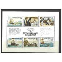 Pitcairn Islands 1989 Bicentenary of Island Settlement 2nd Issue Sheetlet/6 Stamps SG341/46 MUH