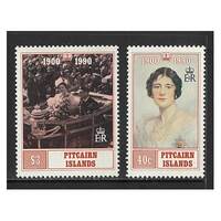 Pitcairn Islands 1990 90th Birthday of the Queen Mother Set of 2 Stamps SG378/79 MUH