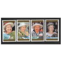 Pitcairn Islands 1996 70th Birthday of Queen Elizabeth II Set of 4 Stamps SG493/96 MUH
