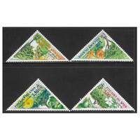 Pitcairn Islands 2002 Trees Set of 4 Triangle Stamps SG632/35 MUH