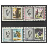 Samoa 1969 75th Anniv Robert Louis Stevenson Set of 4 Stamps SG323/26 MUH