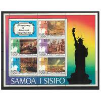 Samoa 1976 Bicentenary of American Revolution Mini Sheet of 5 Stamps SG MS464 MUH