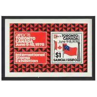 Samoa 1978 Capex International Stamp Exhibition Toronto Mini Sheet SG MS511 MUH