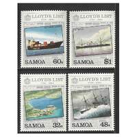 Samoa 1984 250th Anniv of Lloyd's List Set of 4 Stamps SG673/76 MUH