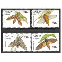 Samoa 1991 Phila Nippon International Stamp Expo Tokyo/Moths Set of 4 Stamps SG868/71 MUH