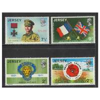 Jersey 1971 50th Anniv of Royal British Legion Set of 4 Stamps SG61/64 MUH