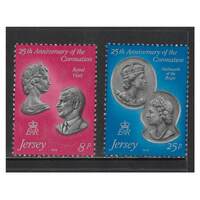 Jersey 1978 25th Anniv of Coronation Set of 2 Stamps SG195/96 MUH