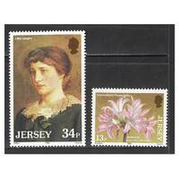 Jersey 1986 Lilies Set of 2 Stamps SG380/81 MUH