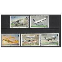 Jersey 1987 Aviation History 3rd Series Set of 5 Stamps SG409/13 MUH