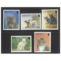 Jersey 1994 Cat Club 21st Anniversary Set of 5 Stamps SG650/54 MUH