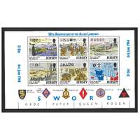 Jersey 1994 50th Anniv of D-Day Mini Sheet of 6 Stamps SG659/64 MUH