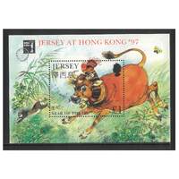 Jersey 1997 Year of the Ox/Hong Kong Stamp Show Ovpt Mini Sheet SG769 MUH