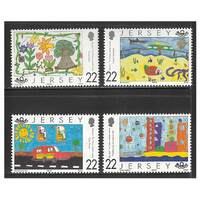 Jersey 2000 Stampin' The Future/Children's Design Set of 4 Stamps SG929/32 MUH