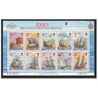 Jersey 2000 The Stamp Show, London/Maritime Heritage Mini Sheet Ovpt Logo SG946a MUH